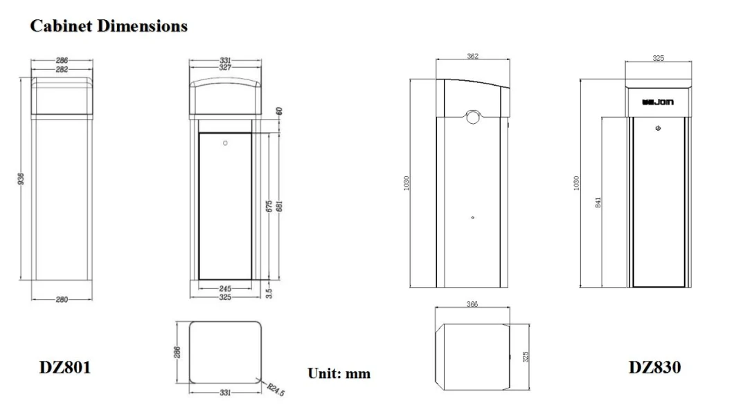 Speed 1.5~6s Adjustable Mtbf Automatic Parking Barrier Boom Gate